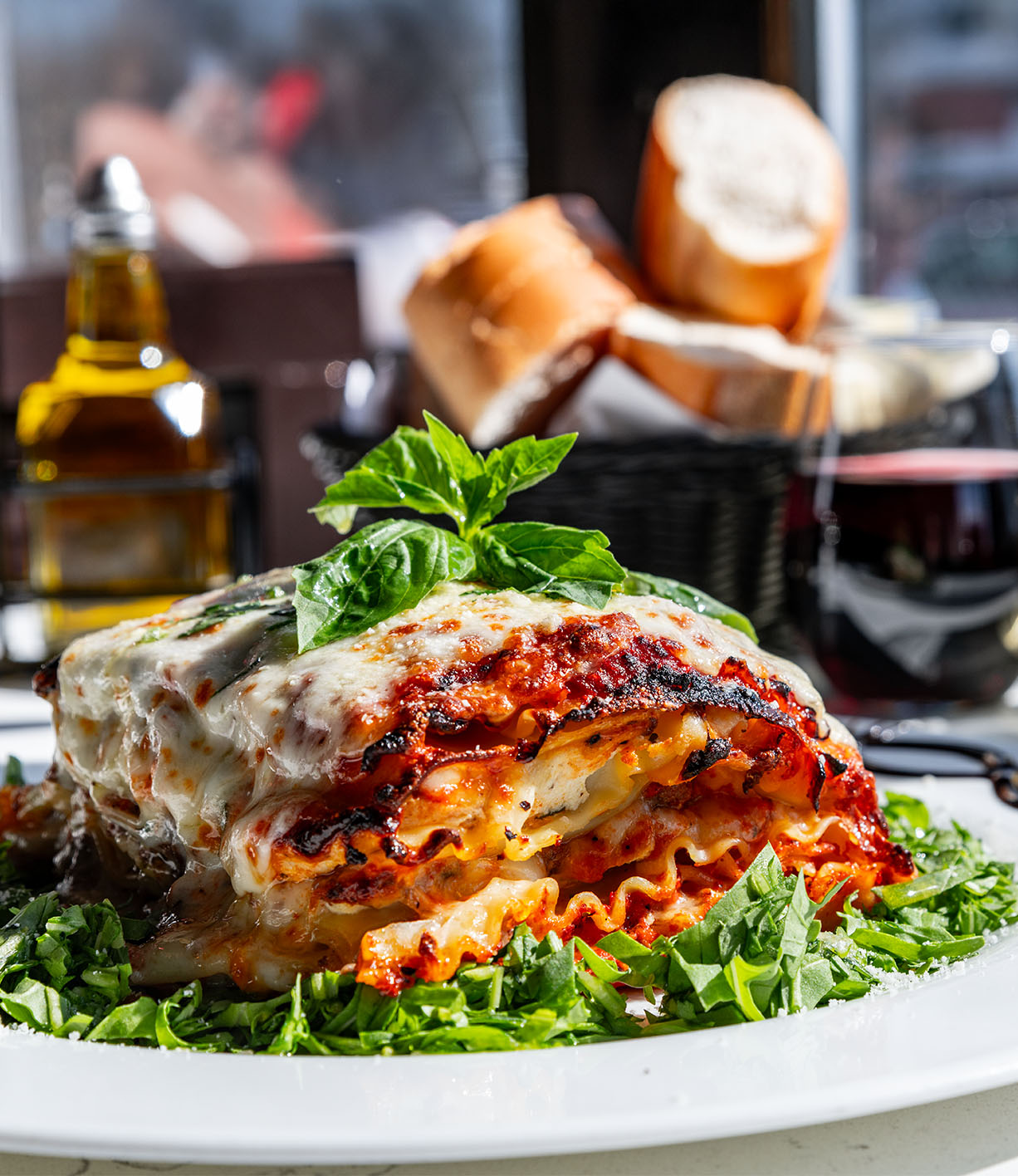 A baked pasta dish at L&B Spumoni Gardens
